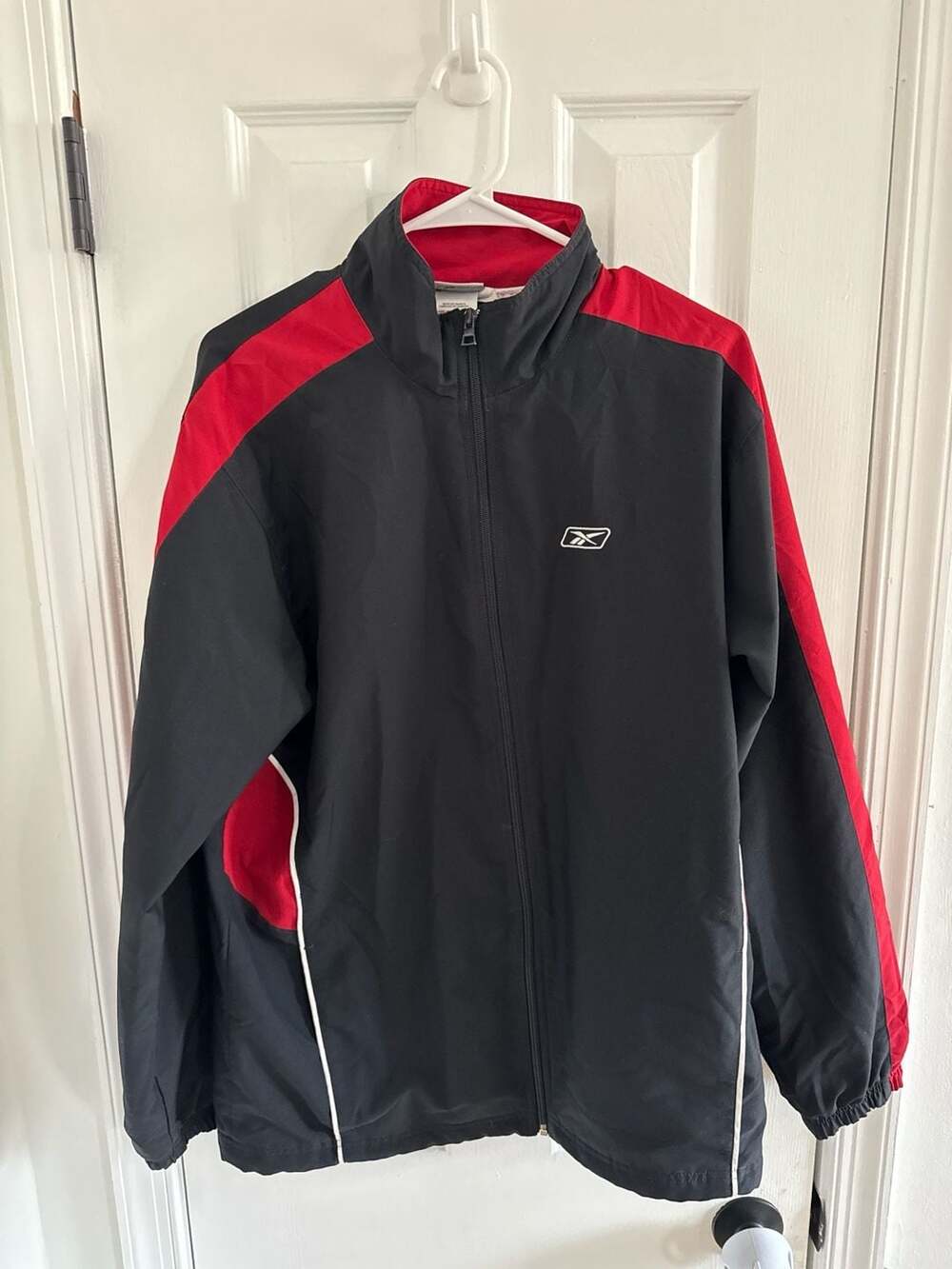 Vintage Reebok RBK Black and Red Full-Zip Windbreaker Track Jacket